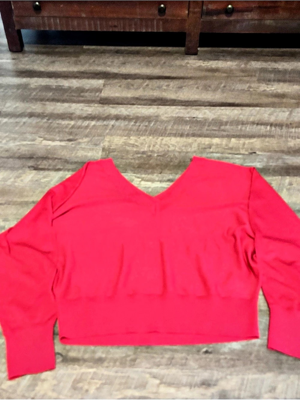 Express Cropped Crew Neck Sweater Pink Medium